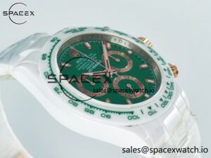 Daytona AET White Ceramic Case and Bracelet Green Dial N6F Best Edition SA4130 - Image 6
