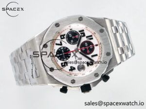 Royal Oak Offshore 42mm Panda SS TKF Best Edition White/Black Dial on SS Bracelet A7750 - Image 7