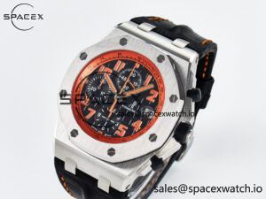 Royal Oak Offshore 42mm Volcano TKF Best Edition Black Dial on Black Leather Strap A7750 - Image 4
