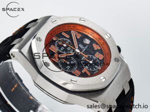 Royal Oak Offshore 42mm Volcano TKF Best Edition Black Dial on Black Leather Strap A7750 - Image 6