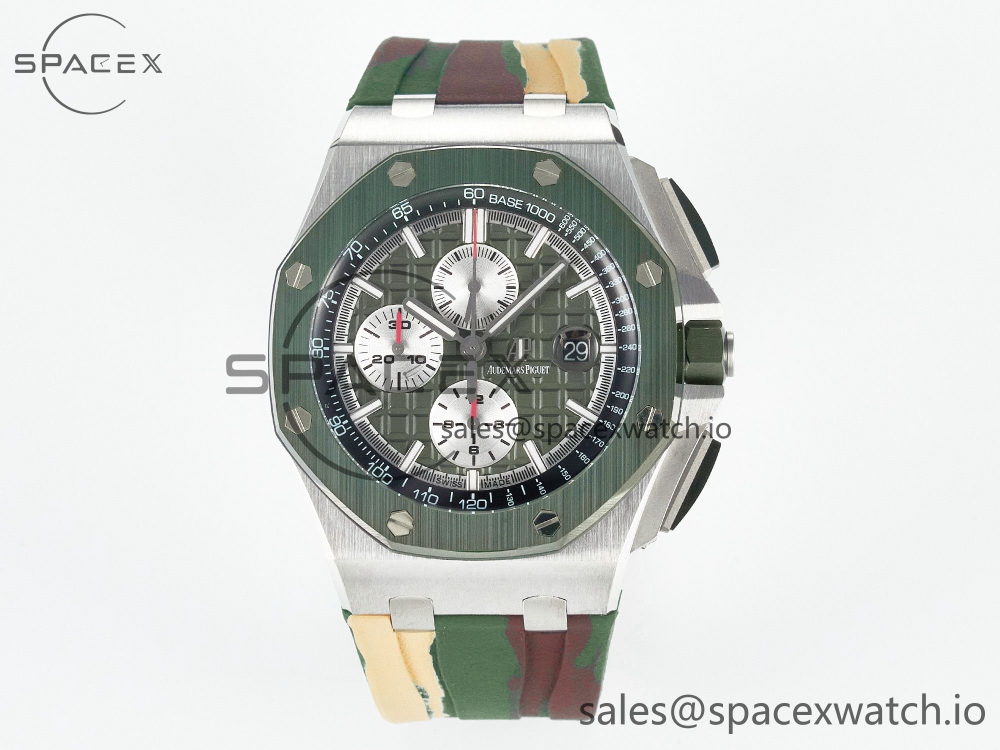 IMG_2672 拷贝 Royal Oak Offshore 44mm SS TKF 1:1 Best Edition Green Dial on Green Camou Rubber Strap A3126 - Image 1
