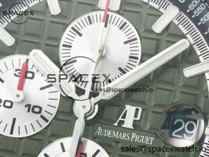 Royal Oak Offshore 44mm SS TKF 1:1 Best Edition Green Dial on Green Camou Rubber Strap A3126 - Image 9