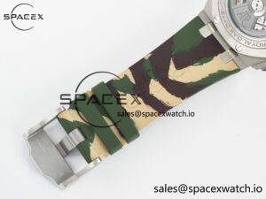Royal Oak Offshore 44mm SS TKF 1:1 Best Edition Green Dial on Green Camou Rubber Strap A3126 - Image 24