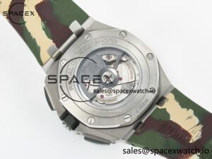 Royal Oak Offshore 44mm SS TKF 1:1 Best Edition Green Dial on Green Camou Rubber Strap A3126 - Image 17