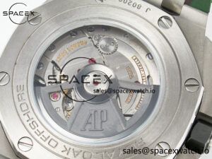 Royal Oak Offshore 44mm SS TKF 1:1 Best Edition Green Dial on Green Camou Rubber Strap A3126 - Image 18