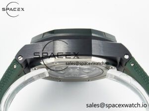 Royal Oak Offshore 44mm Black Ceramic TKF 1:1 Best Edition Green Dial on Green Rubber Strap A3126 - Image 14