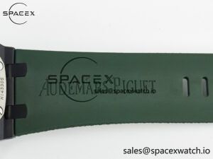 Royal Oak Offshore 44mm Black Ceramic TKF 1:1 Best Edition Green Dial on Green Rubber Strap A3126 - Image 26