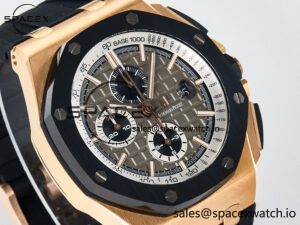 Royal Oak Offshore 44mm RG TKF 1:1 Best Edition Gray Dial on Black Rubber Strap A3126 - Image 3