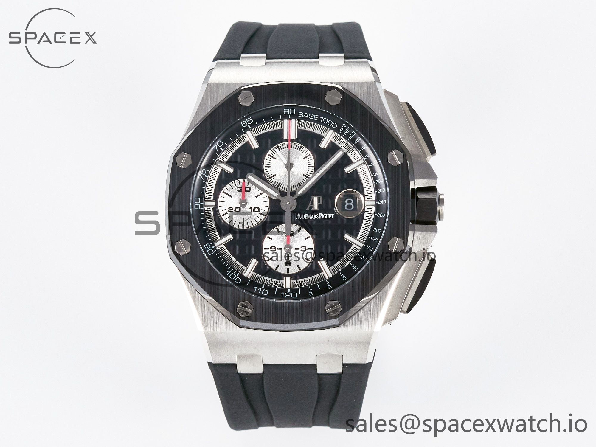IMG_2808 拷贝 Royal Oak Offshore 44mm Black Ceramic SS TKF 1:1 Best Edition Black/White Dial on Black Rubber Strap A3126 - Image 1