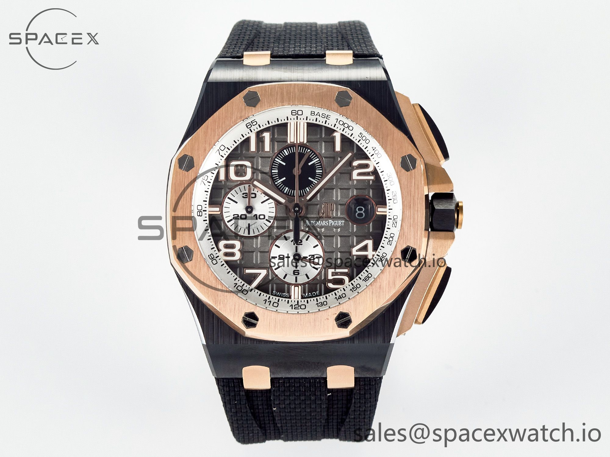 IMG_2837 拷贝 Royal Oak Offshore 44mm Black Ceramic TKF 1:1 Best Edition Gray Dial RG Bezel on Black Rubber Strap A3126 - Image 1