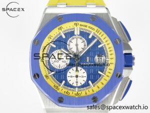 Royal Oak Offshore 44mm SS TKF 1:1 Best Edition Blue/Yellow Dial on Blue/Yellow Rubber Strap A3126 $558.00 - Image 2