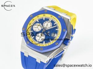 Royal Oak Offshore 44mm SS TKF 1:1 Best Edition Blue/Yellow Dial on Blue/Yellow Rubber Strap A3126 $558.00 - Image 4