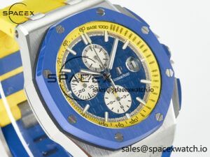 Royal Oak Offshore 44mm SS TKF 1:1 Best Edition Blue/Yellow Dial on Blue/Yellow Rubber Strap A3126 $558.00 - Image 3