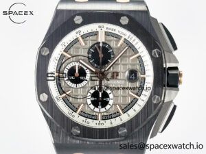 Royal Oak Offshore 44mm Black Ceramic RG TKF 1:1 Best Edition Gray Dial on Black Rubber Strap A3126 - Image 2