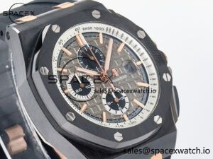 Royal Oak Offshore 44mm Black Ceramic RG TKF 1:1 Best Edition Gray Dial on Black Rubber Strap A3126 - Image 3