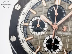 Royal Oak Offshore 44mm Black Ceramic RG TKF 1:1 Best Edition Gray Dial on Black Rubber Strap A3126 - Image 12