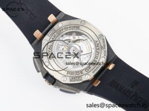 Royal Oak Offshore 44mm Black Ceramic RG TKF 1:1 Best Edition Gray Dial on Black Rubber Strap A3126 - Image 17