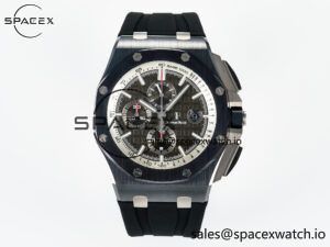 Royal Oak Offshore 44mm Black Ceramic SS TKF 1:1 Best Edition Gray Dial on Black Rubber Strap A3126
