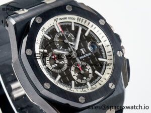 Royal Oak Offshore 44mm Black Ceramic SS TKF 1:1 Best Edition Gray Dial on Black Rubber Strap A3126 - Image 3