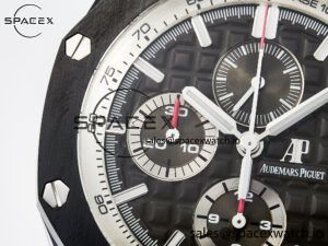 Royal Oak Offshore 44mm Black Ceramic SS TKF 1:1 Best Edition Gray Dial on Black Rubber Strap A3126 - Image 12