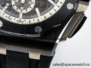 Royal Oak Offshore 44mm Black Ceramic SS TKF 1:1 Best Edition Gray Dial on Black Rubber Strap A3126 - Image 13