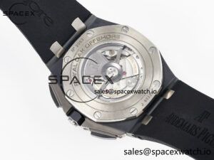 Royal Oak Offshore 44mm Black Ceramic SS TKF 1:1 Best Edition Gray Dial on Black Rubber Strap A3126 - Image 17