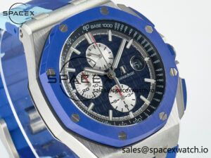 Royal Oak Offshore 44mm SS TKF 1:1 Best Edition Blue Dial on Blue Camou Rubber Strap A3126 - Image 3