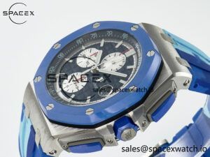 Royal Oak Offshore 44mm SS TKF 1:1 Best Edition Blue Dial on Blue Camou Rubber Strap A3126 - Image 5