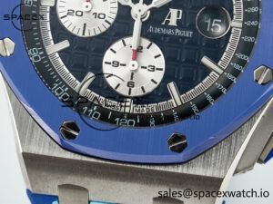 Royal Oak Offshore 44mm SS TKF 1:1 Best Edition Blue Dial on Blue Camou Rubber Strap A3126 - Image 11