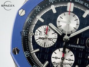 Royal Oak Offshore 44mm SS TKF 1:1 Best Edition Blue Dial on Blue Camou Rubber Strap A3126 - Image 12