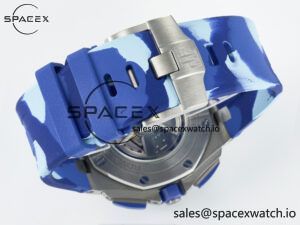 Royal Oak Offshore 44mm SS TKF 1:1 Best Edition Blue Dial on Blue Camou Rubber Strap A3126 - Image 16
