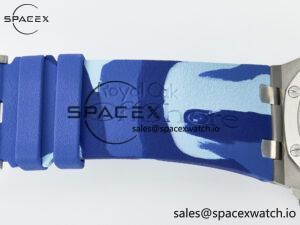 Royal Oak Offshore 44mm SS TKF 1:1 Best Edition Blue Dial on Blue Camou Rubber Strap A3126 - Image 26