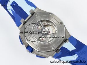 Royal Oak Offshore 44mm SS TKF 1:1 Best Edition Blue Dial on Blue Camou Rubber Strap A3126 - Image 17