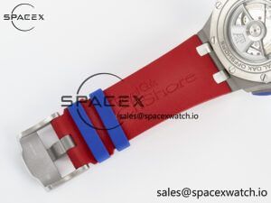 Royal Oak Offshore 44mm SS TKF 1:1 Best Edition Blue/Red Dial on Blue/Red Rubber Strap A3126 - Image 24