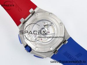 Royal Oak Offshore 44mm SS TKF 1:1 Best Edition Blue/Red Dial on Blue/Red Rubber Strap A3126 - Image 17