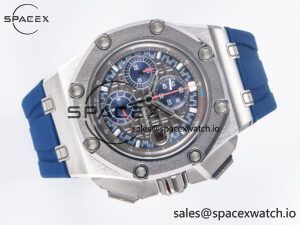 Royal Oak Offshore Schumacher SS TKF Best Edition Gray/Blue Dial on Blue Rubber Strap A3126 - Image 7