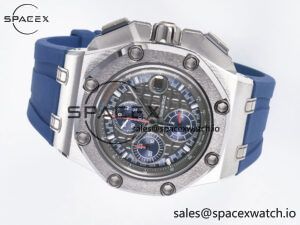 Royal Oak Offshore Schumacher SS TKF Best Edition Gray/Blue Dial on Blue Rubber Strap A3126 - Image 8