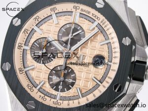 Royal Oak Offshore 44mm SS TKF 1:1 Best Edition Cream Dial on Green Camou Rubber Strap A3126 - Image 11