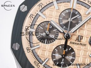 Royal Oak Offshore 44mm SS TKF 1:1 Best Edition Cream Dial on Green Camou Rubber Strap A3126 - Image 13