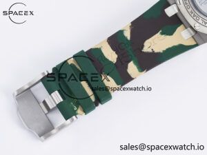Royal Oak Offshore 44mm SS TKF 1:1 Best Edition Cream Dial on Green Camou Rubber Strap A3126 - Image 26