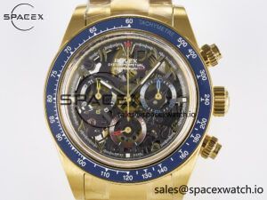 Daytona Artisans Skeleton YG ADGF Best Edition Blue Ceramic Bezel Skeleton Dial on YG Oyster Bracelet SA4130 - Image 2