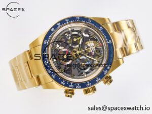 Daytona Artisans Skeleton YG ADGF Best Edition Blue Ceramic Bezel Skeleton Dial on YG Oyster Bracelet SA4130 - Image 7