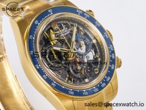 Daytona Artisans Skeleton YG ADGF Best Edition Blue Ceramic Bezel Skeleton Dial on YG Oyster Bracelet SA4130 - Image 3