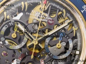 Daytona Artisans Skeleton YG ADGF Best Edition Blue Ceramic Bezel Skeleton Dial on YG Oyster Bracelet SA4130 - Image 9