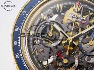 Daytona Artisans Skeleton YG ADGF Best Edition Blue Ceramic Bezel Skeleton Dial on YG Oyster Bracelet SA4130 - Image 12