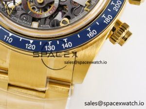 Daytona Artisans Skeleton YG ADGF Best Edition Blue Ceramic Bezel Skeleton Dial on YG Oyster Bracelet SA4130 - Image 13