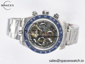 Daytona Artisans Skeleton SS ADGF Best Edition Blue Ceramic Bezel Skeleton Dial on SS Oyster Bracelet SA4130 - Image 8