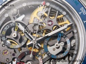 Daytona Artisans Skeleton SS ADGF Best Edition Blue Ceramic Bezel Skeleton Dial on SS Oyster Bracelet SA4130 - Image 9