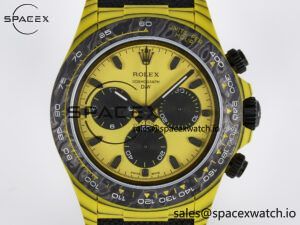 Daytona DIW Yellow Carbon Case DIWF Edition Black/White Dial on Black Nylon Strap A7750 - Image 2