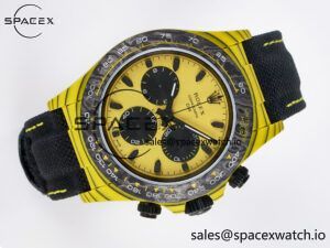 Daytona DIW Yellow Carbon Case DIWF Edition Black/White Dial on Black Nylon Strap A7750 - Image 7